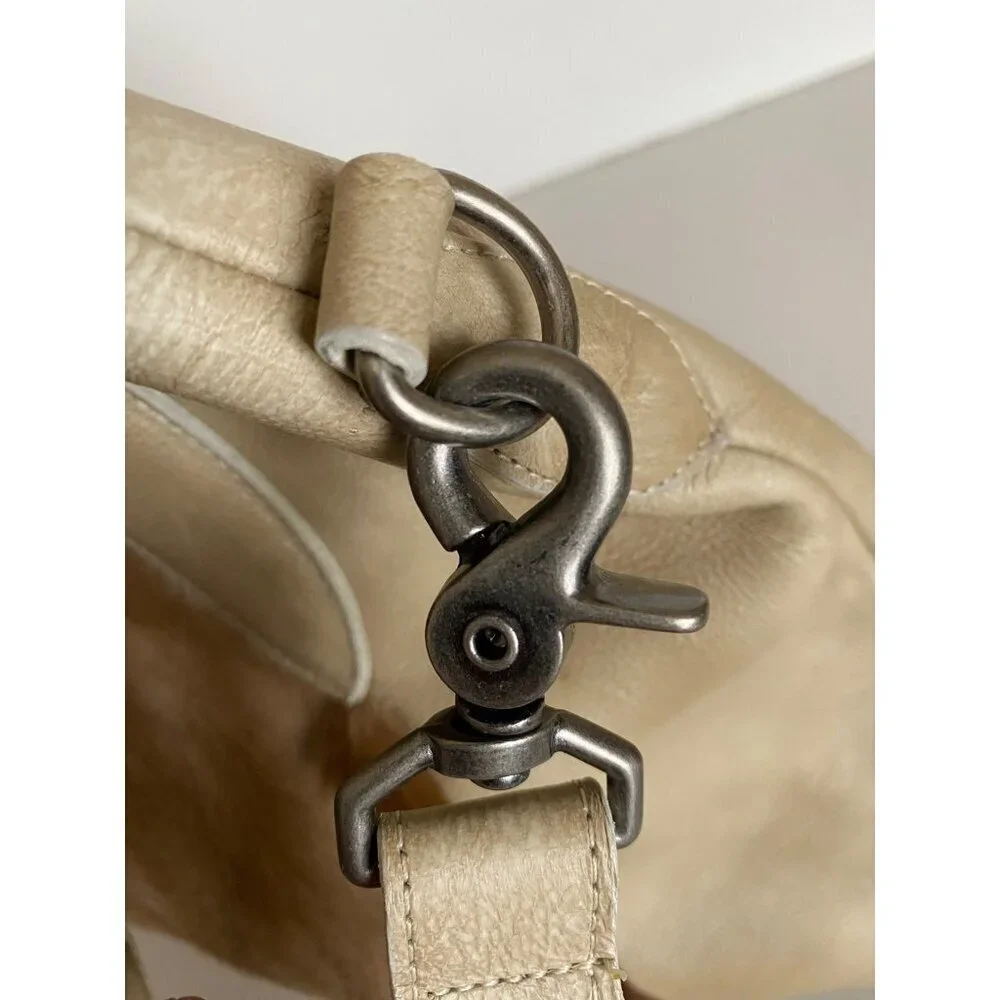 Lucchese Antelope Leather East West Tote Bag Crossbody Marble Ivory Travel Bag - Picture 7 of 16